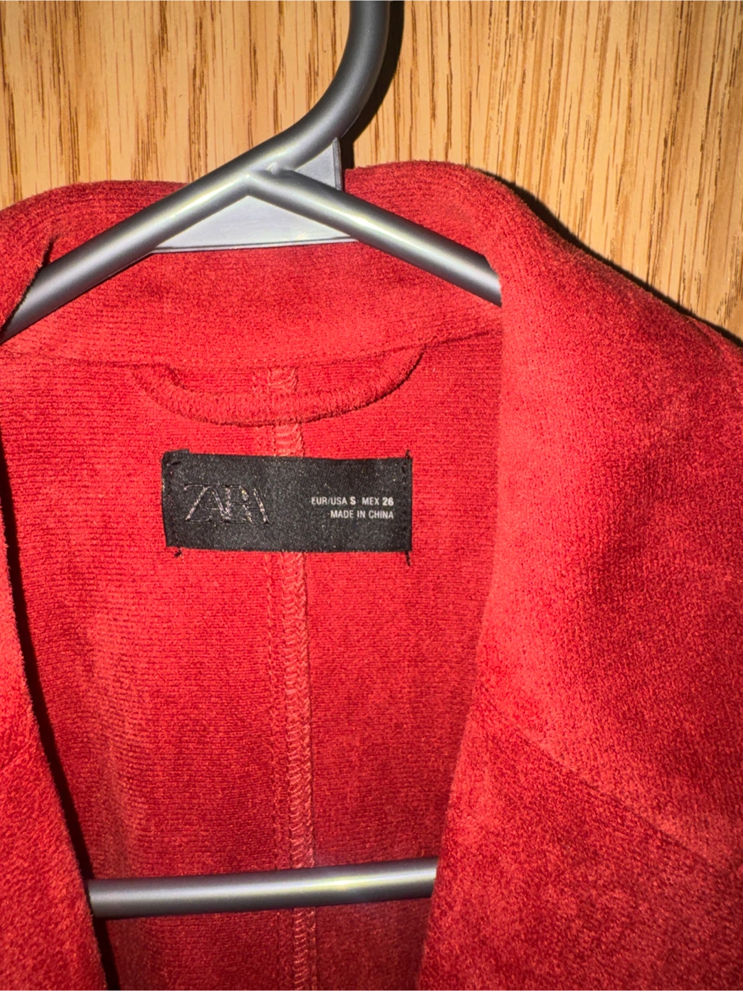 ZARA faux suede red coat  Size S - photo 3