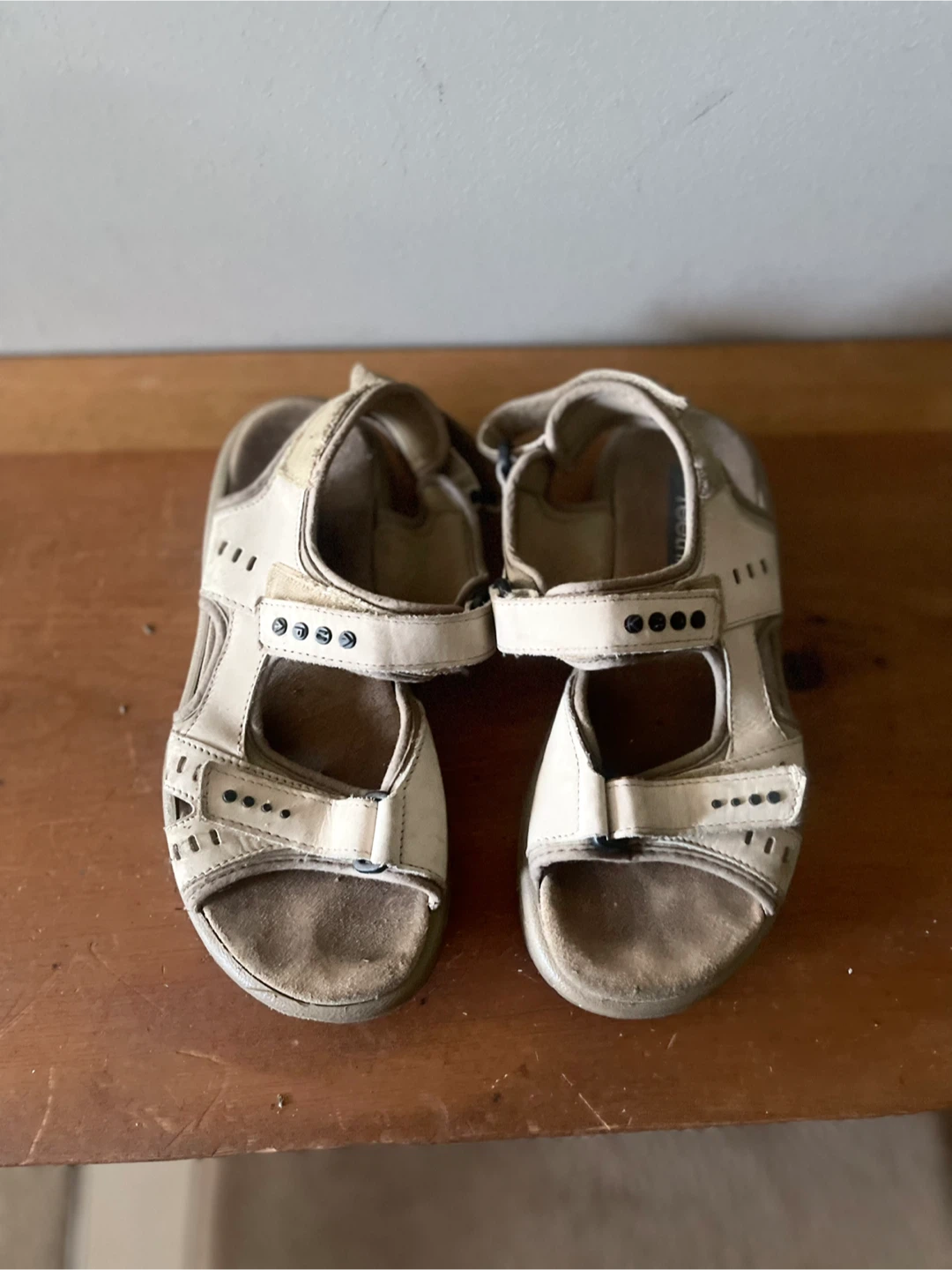 Beige Leather Sandals