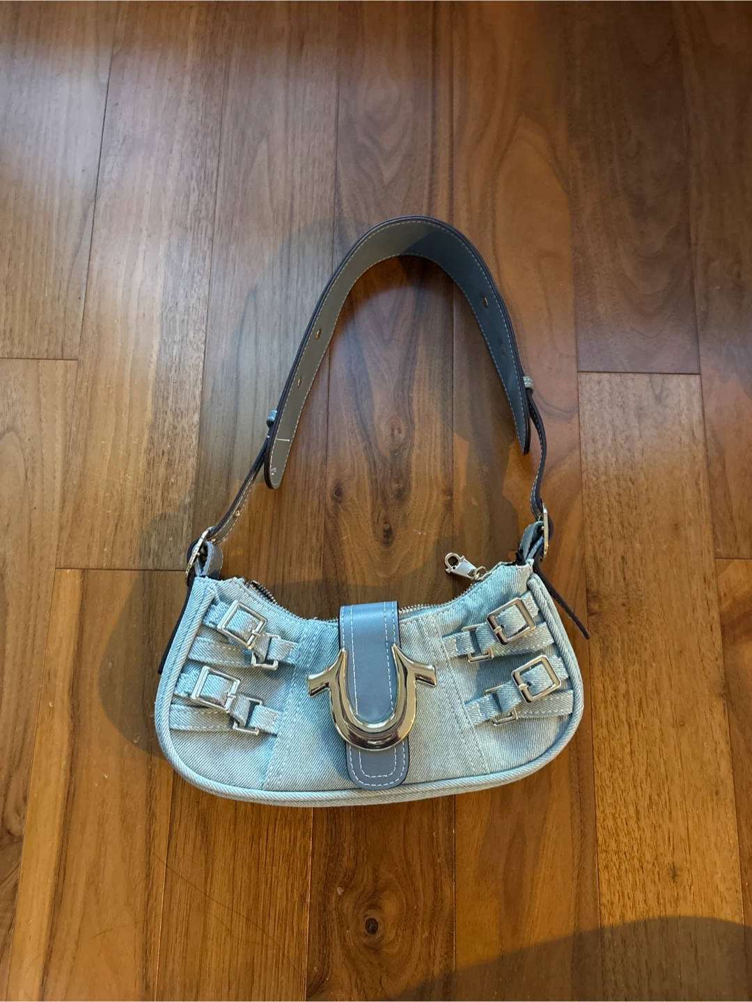Y2K True Religion Blue Denim Shoulder Bag
