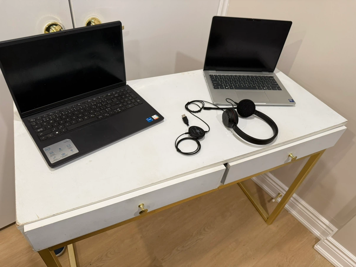 White Desk with Gold Legs - photo 2