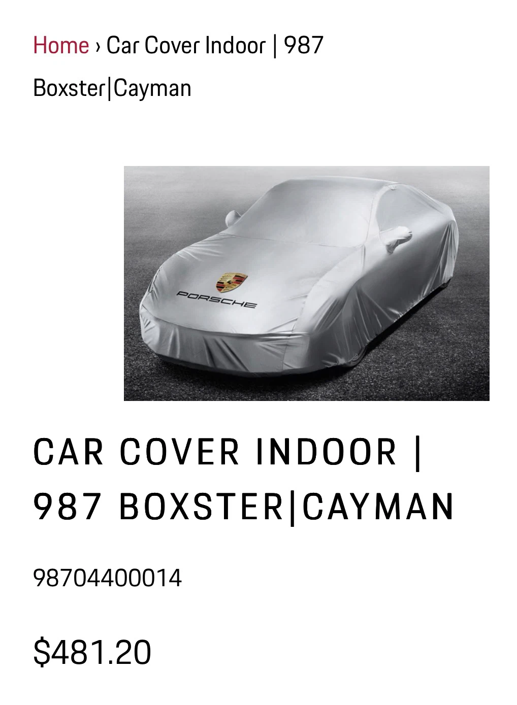 Porsche Cayman Indoor Cover - photo 2