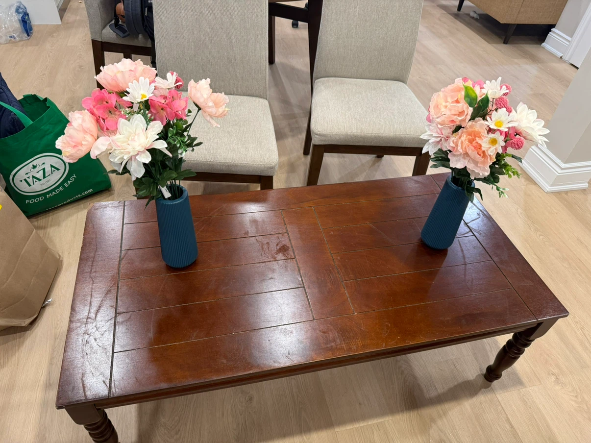 Wooden Coffee Table with Chairs - photo 2