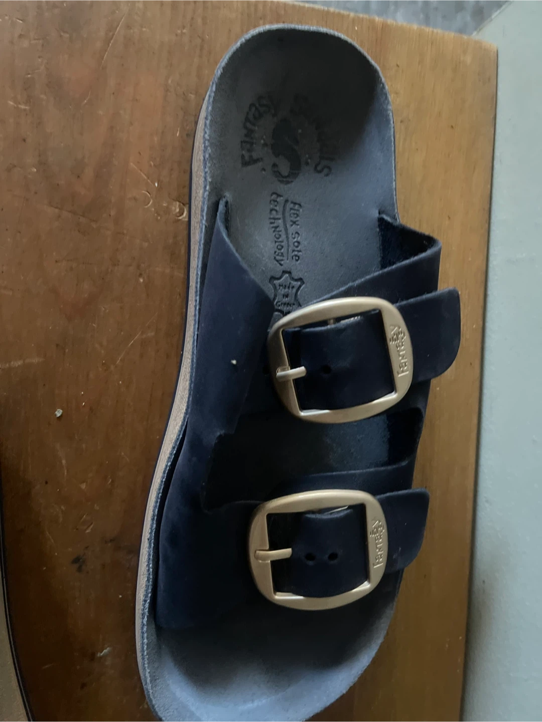 Fantasy Steps Women's Blue Suede Double Buckle Sandals - photo 4