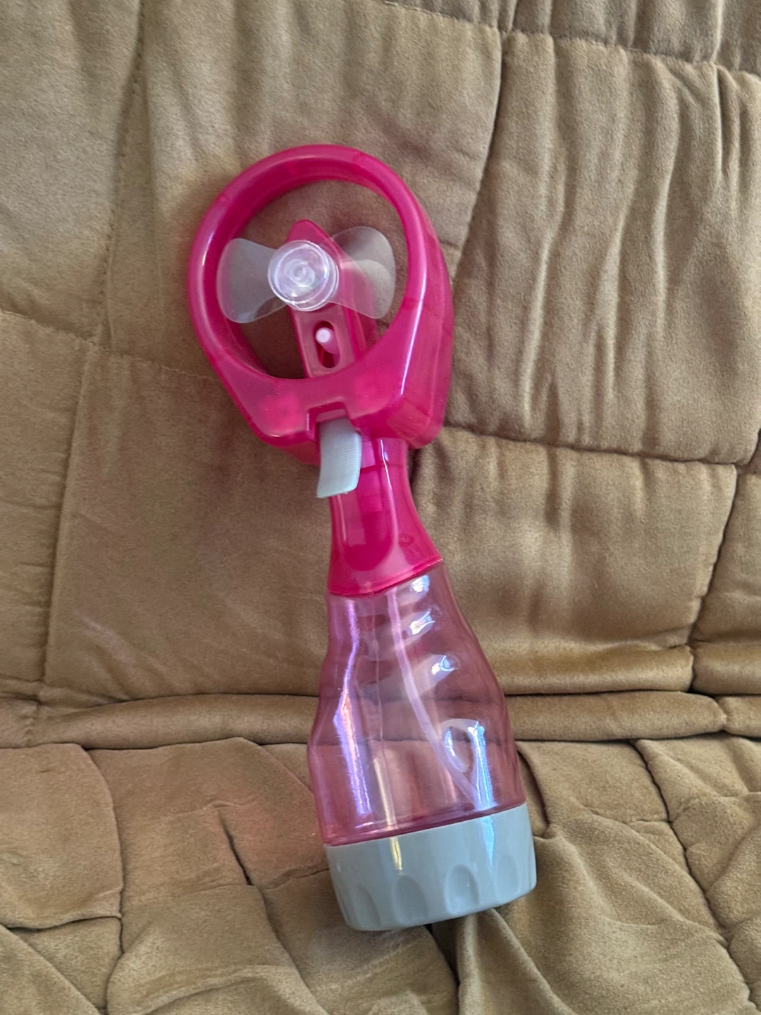 Pink Handheld Water Mister Fan