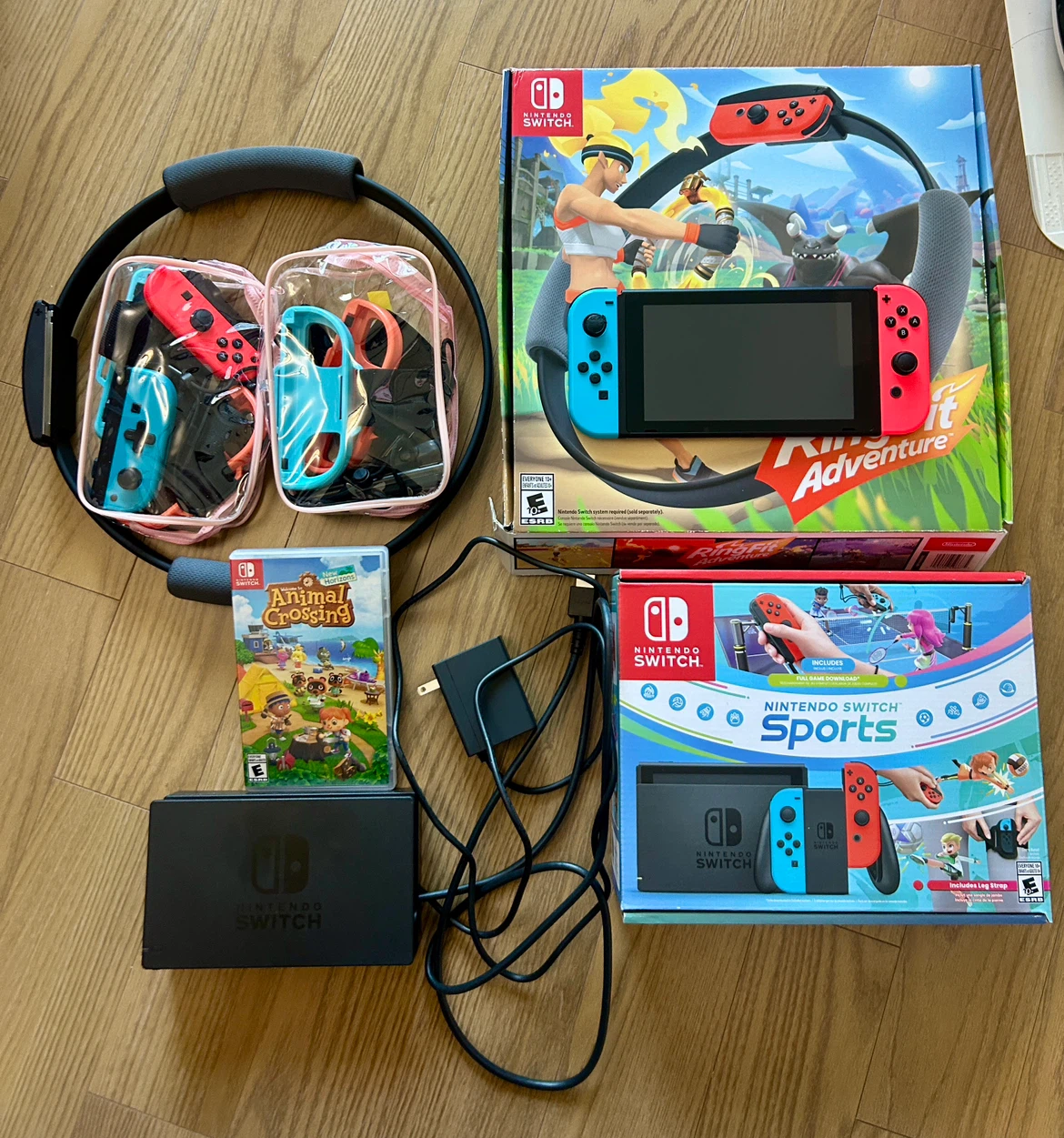 Nintendo Switch + Ring Fit + Animal Crossing + Extra Joy-Cons