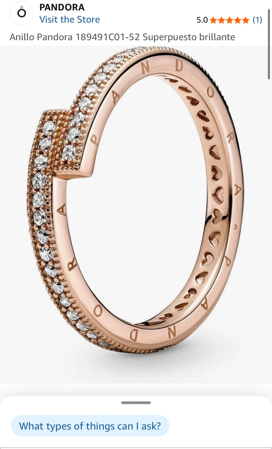 Pandora sparkling overlapping ring