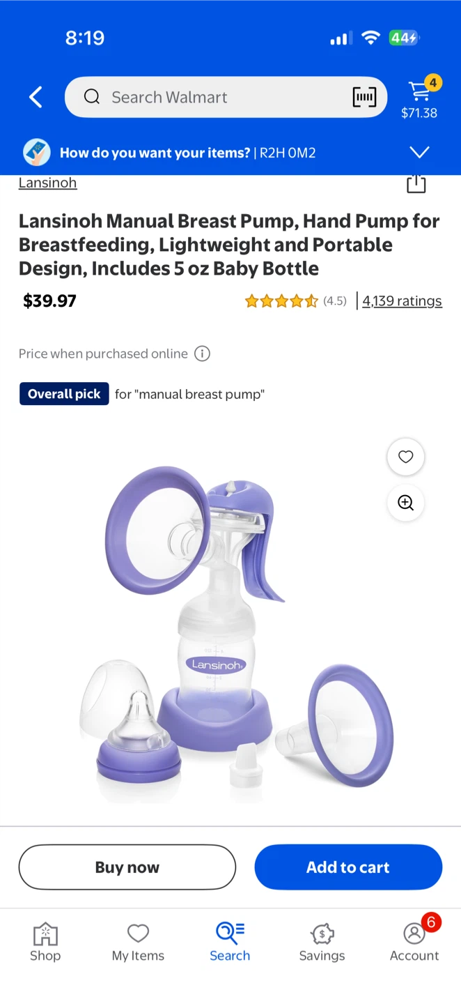 Lansinoh Manual Breast Pump with Milk Bottle - photo 2