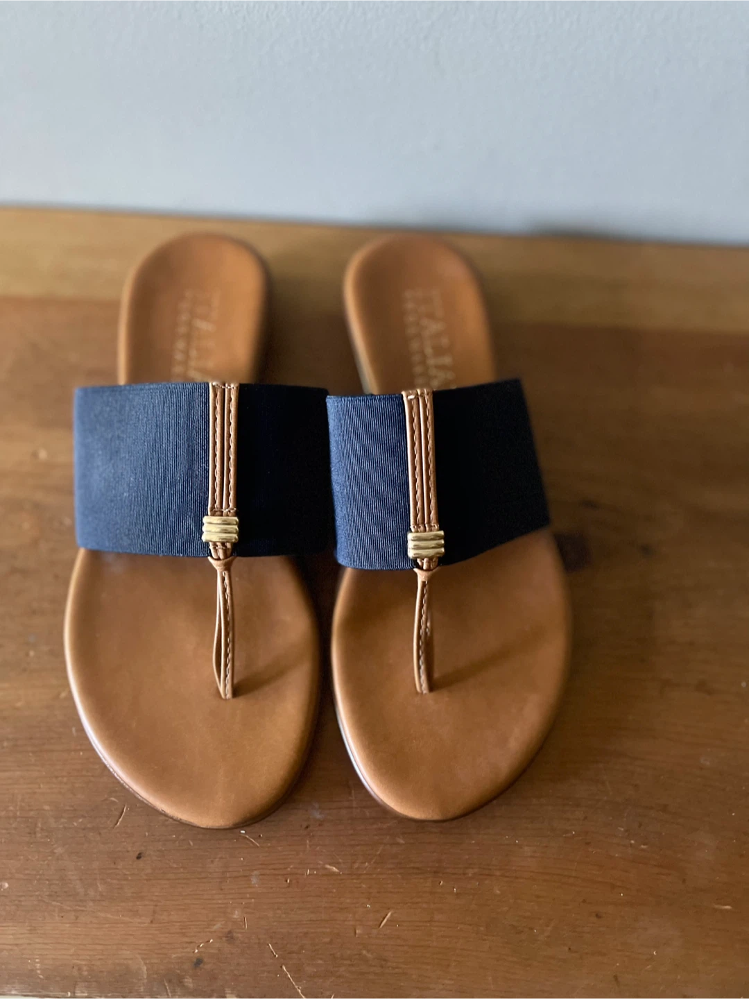 Italian Shoemakers Navy Blue Comfort Sandals