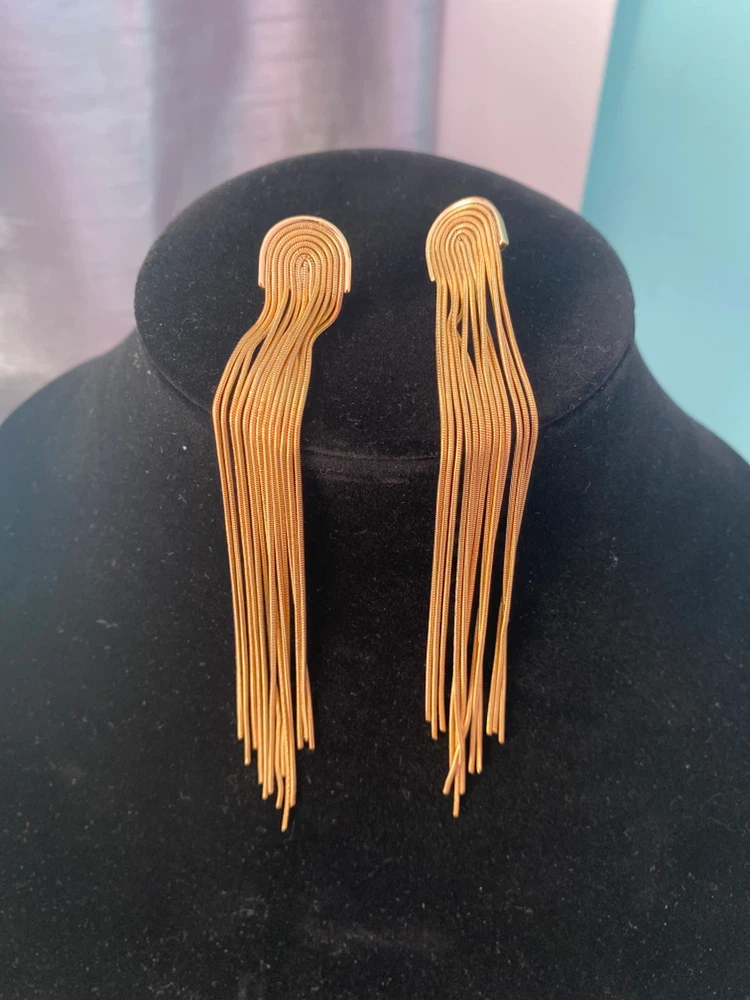 Gold Coloured Dangle Earrings