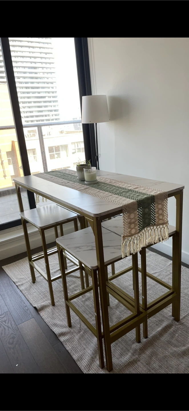 Dining Table and 4 Stool Set
