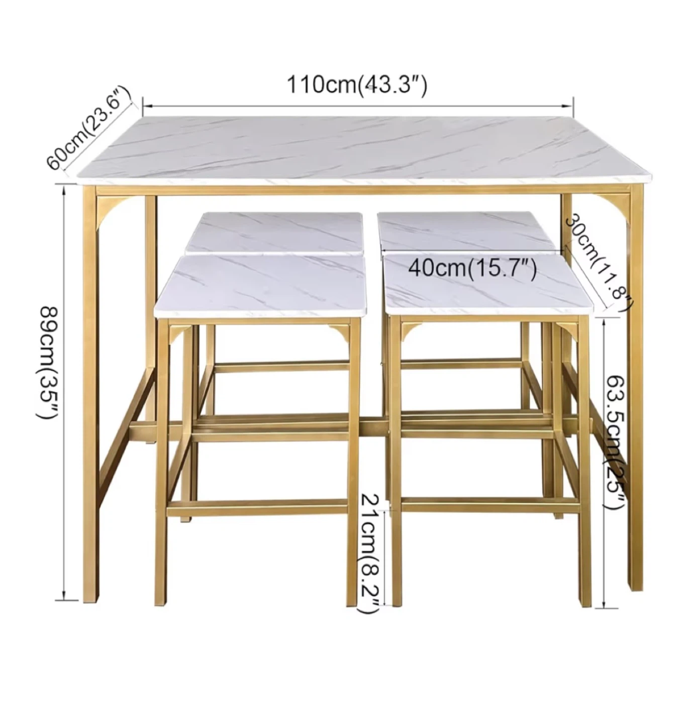 Dining Table and 4 Stool Set - photo 2