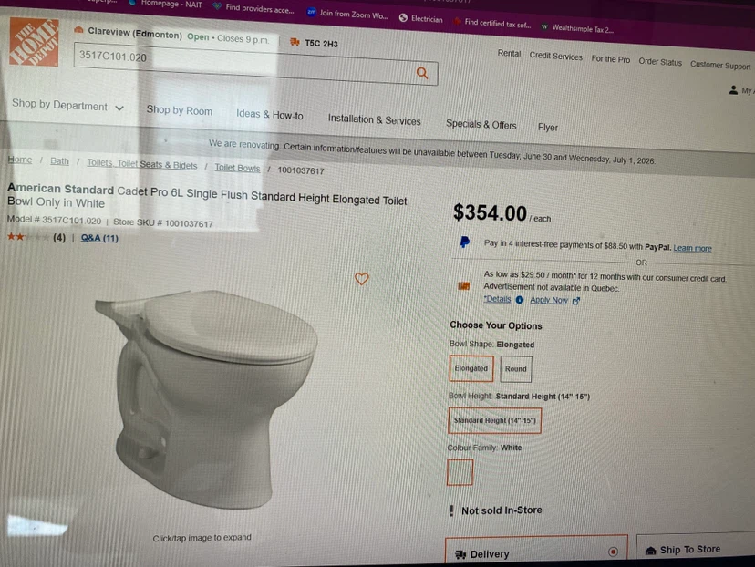 American Standard Cadet Pro Elongated Toilet Bowl - photo 3