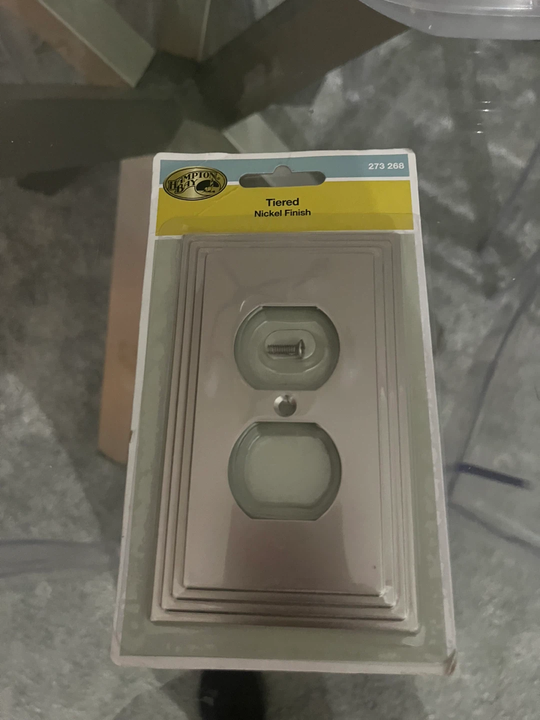 Hampton Bay Tiered Nickel Finish Outlet Cover