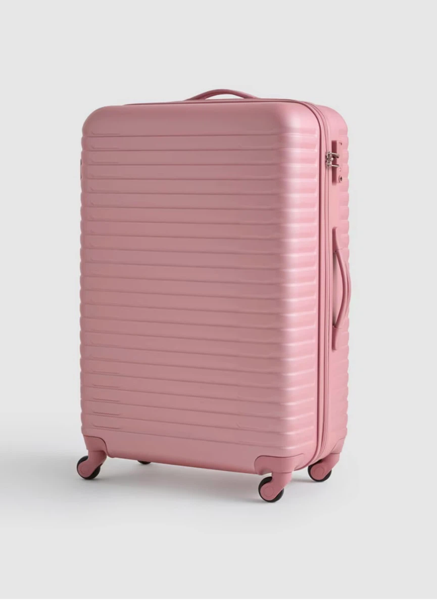 Large Pink Hardside Spinner Suitcase