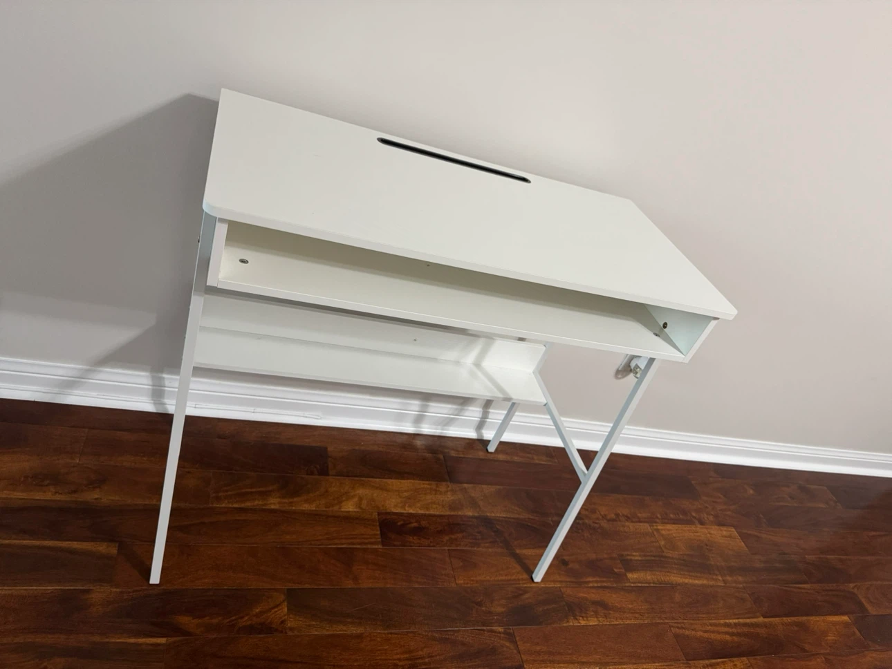 White Writing Desk with Shelves ( office desk) - photo 4