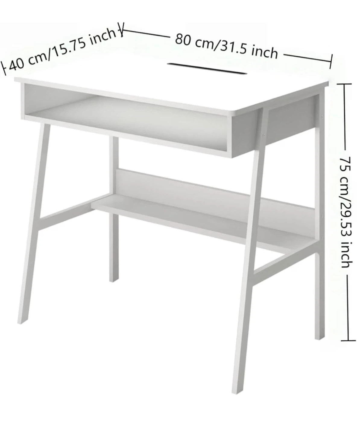 White Writing Desk with Shelves ( office desk) - photo 5