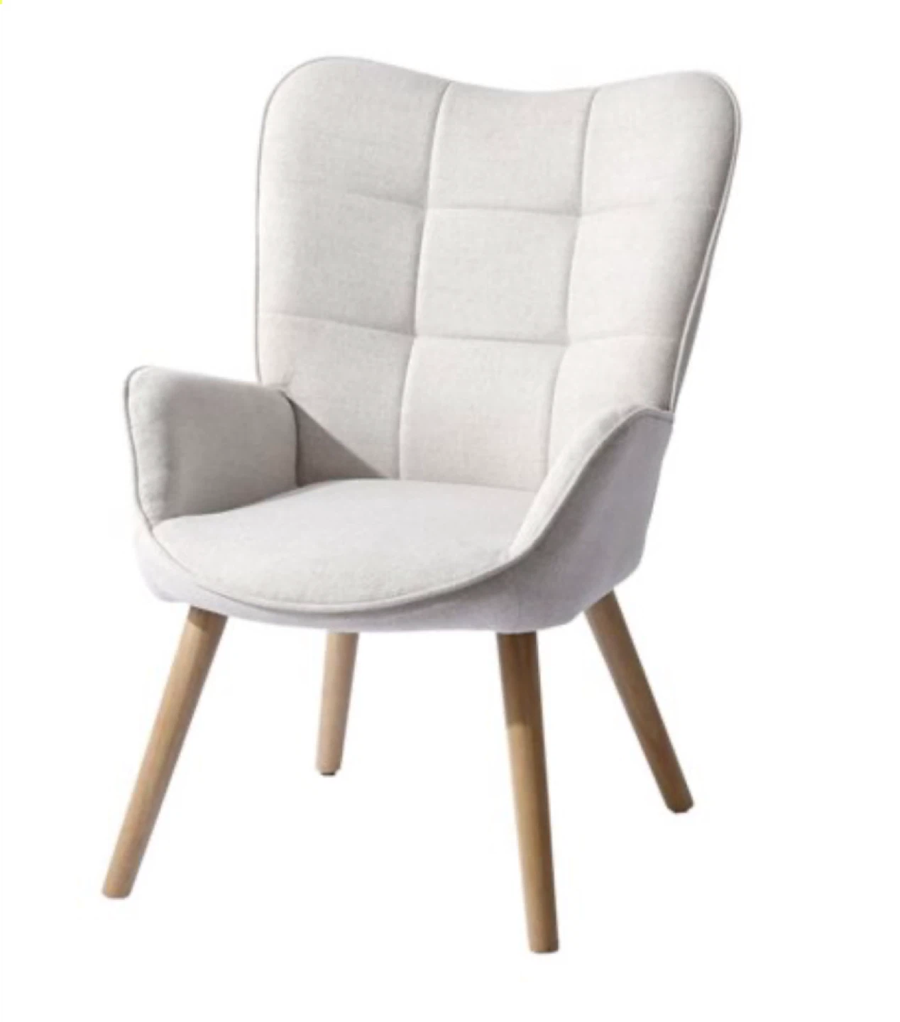 Beige Wingback Accent Chair w/ Skin-Friendly Fabric - photo 5