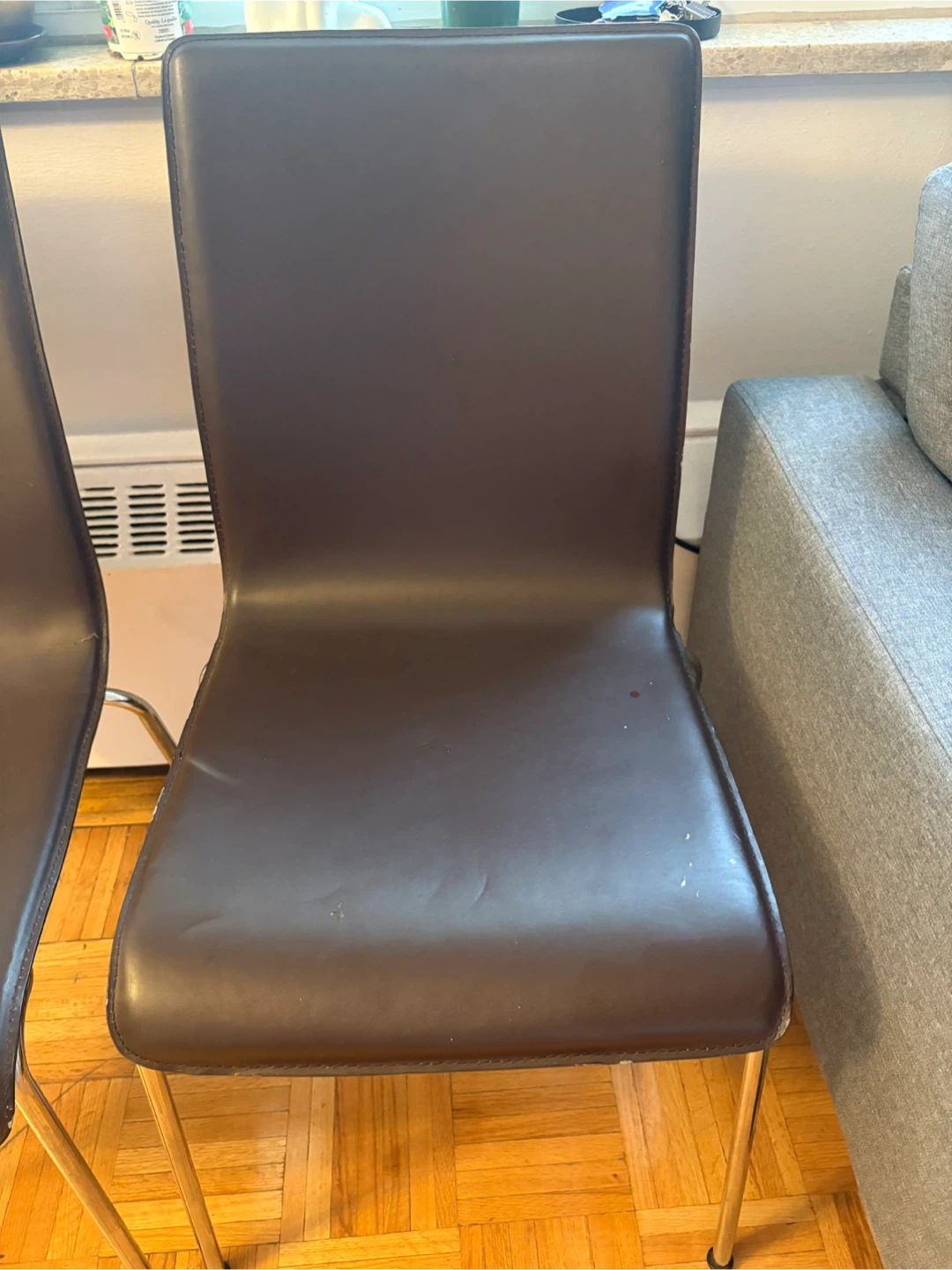 Set of 3 Brown Dining Chairs - photo 2
