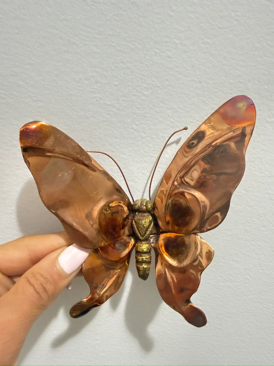Set of 3 Copper and Brass Butterfly Decorations - photo 2