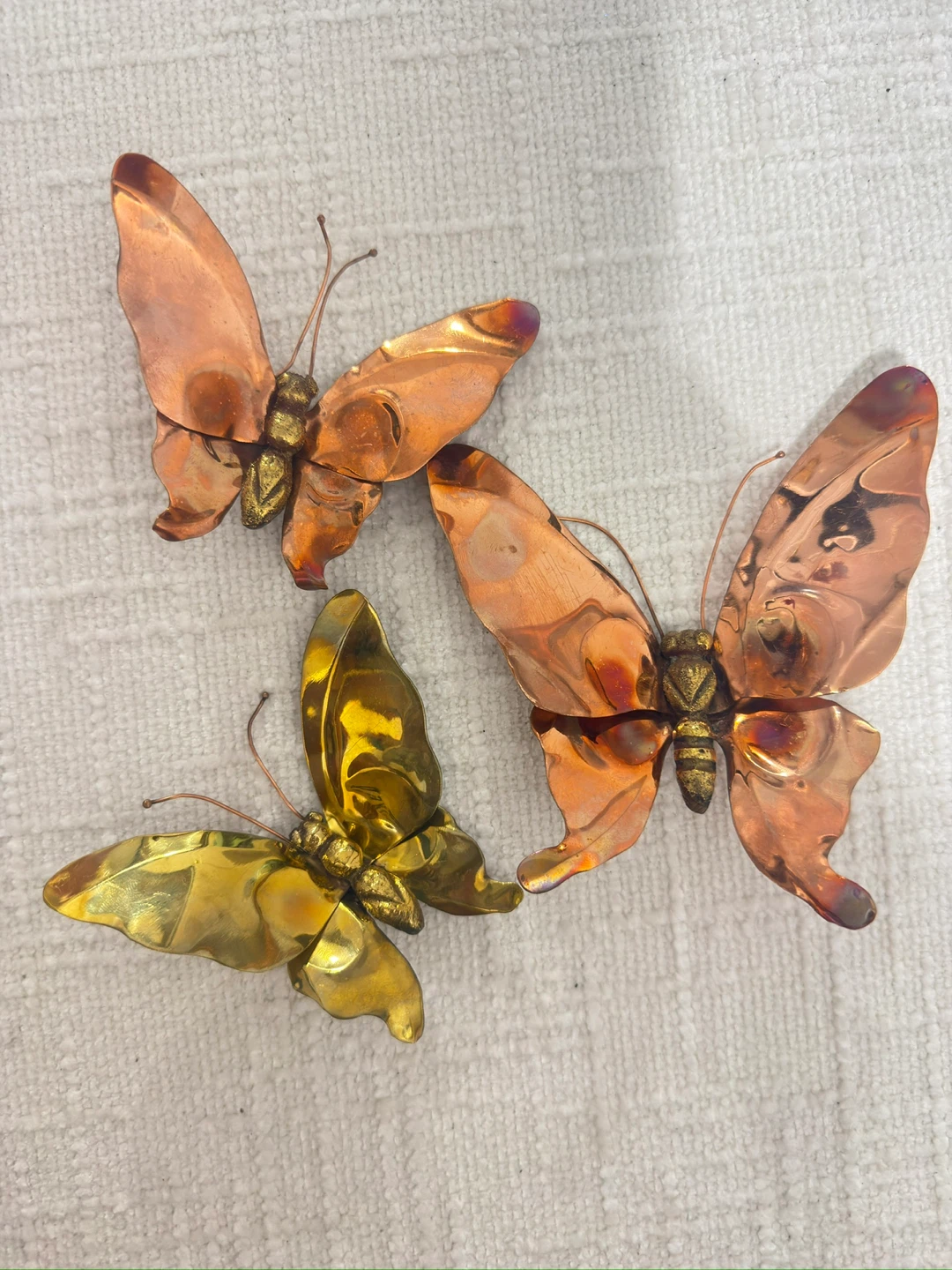 Set of 3 Copper and Brass Butterfly Decorations - photo 4