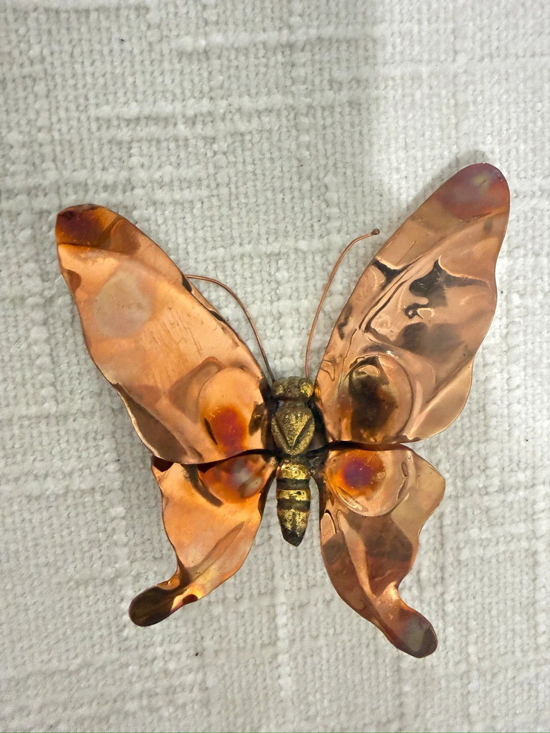 Set of 3 Copper and Brass Butterfly Decorations - photo 5