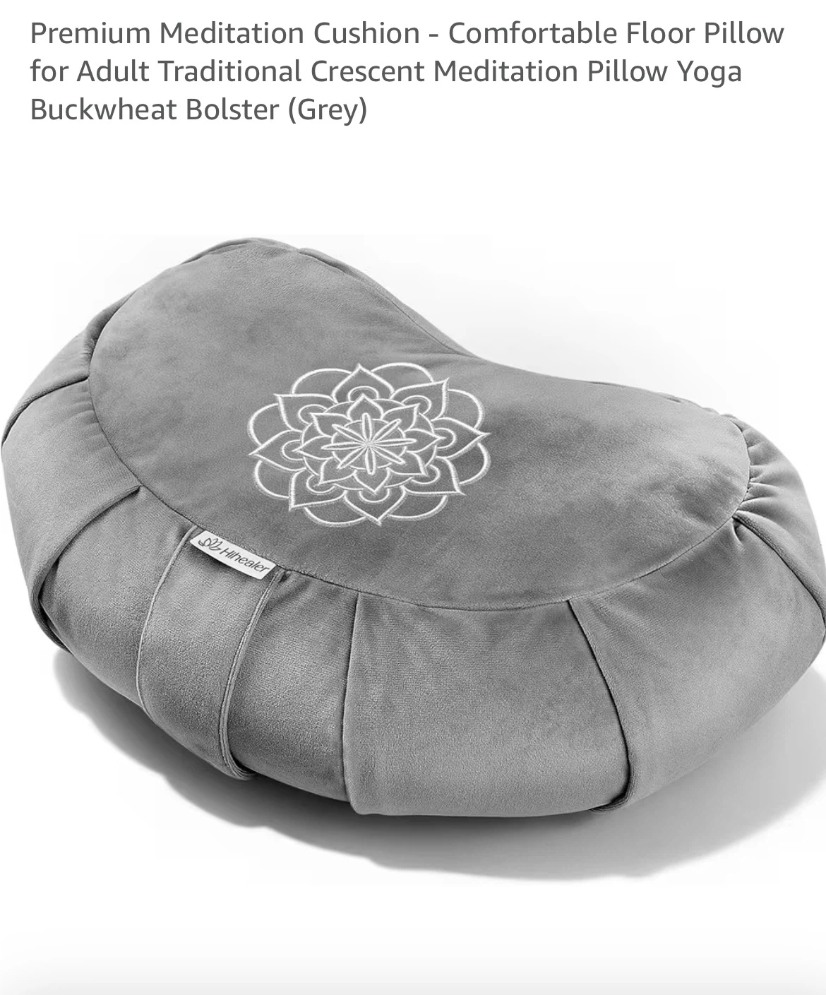 Hihealer Meditation Cushion - Grey Crescent Bolster