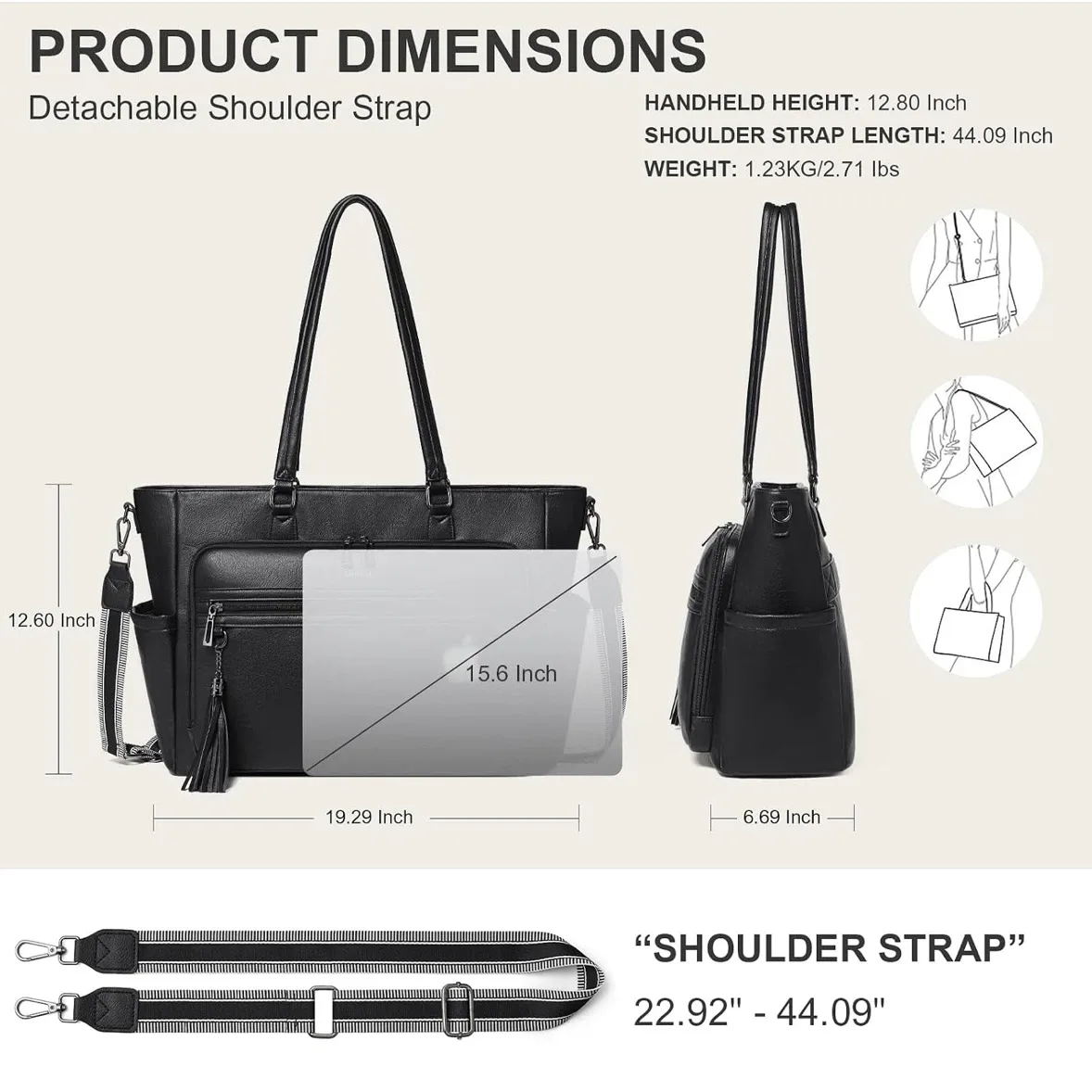 Brand New Vegan Leather Laptop Bag - photo 3