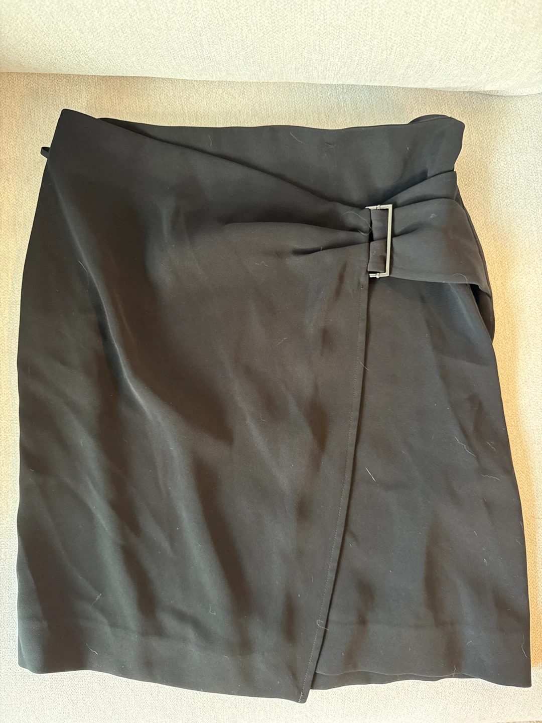 Aritzia Babaton Black Wrap Skirt with Buckle