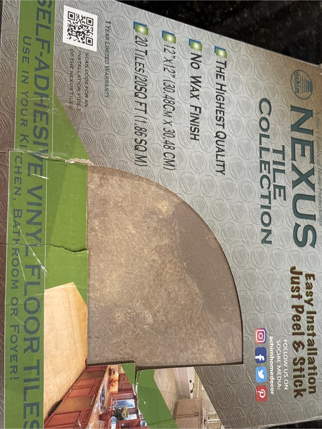 Achim Nexus Tile Collection Self-Adhesive Vinyl Floor Tiles