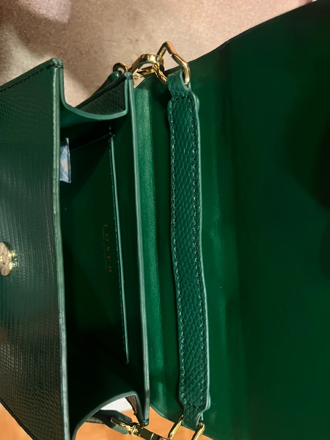 Foxer Green Crocodile Embossed Shoulder Bag - photo 3