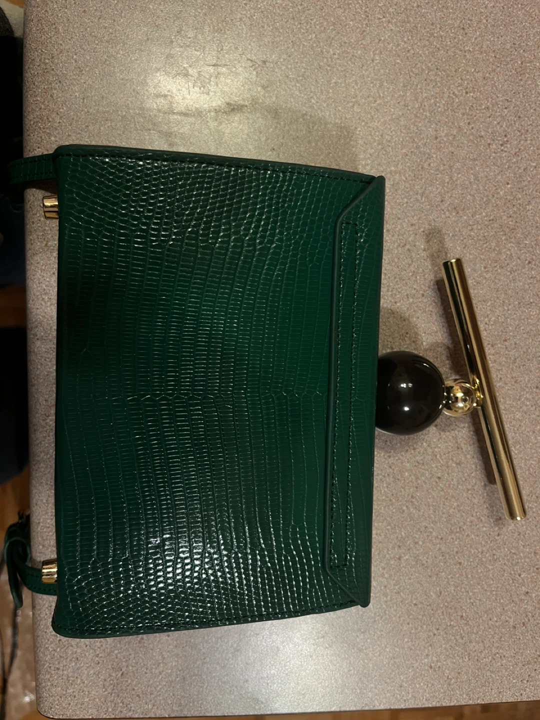 Foxer Green Crocodile Embossed Shoulder Bag - photo 2