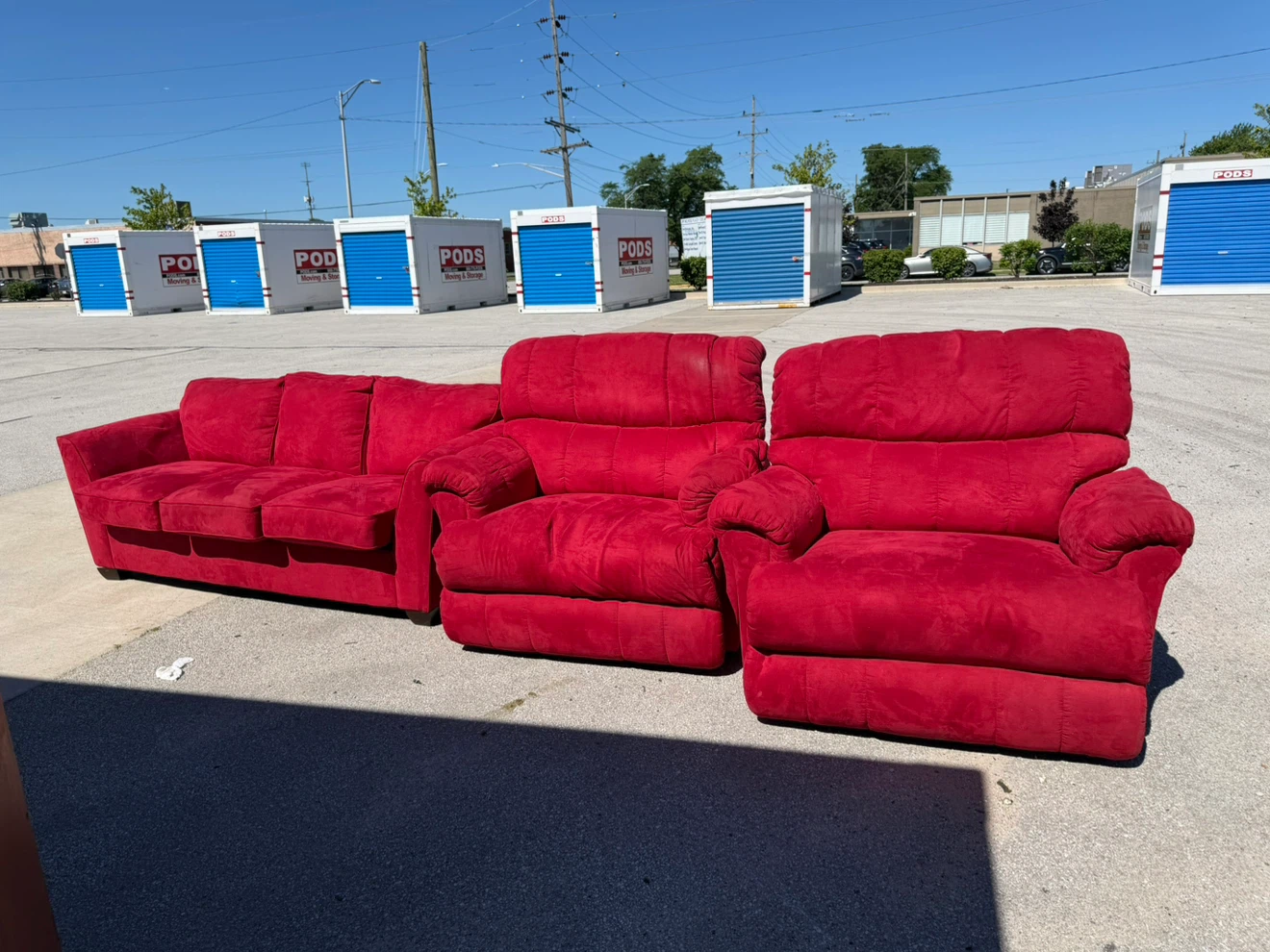 Red Sofa and Loveseat Set