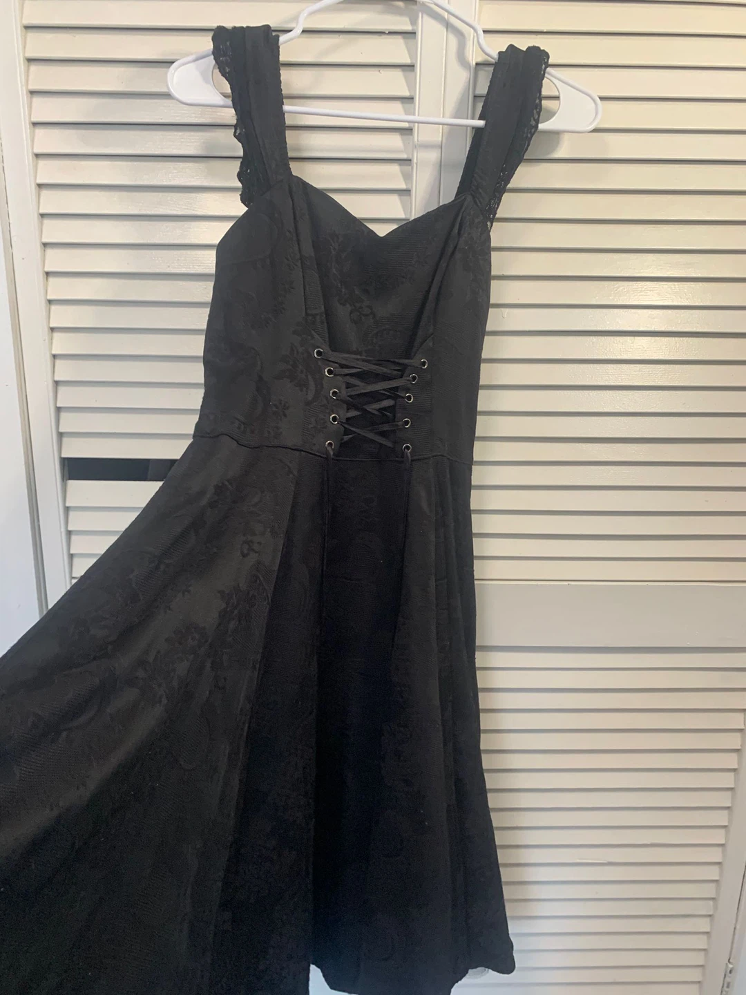 Hearts & Roses Black Brocade Corset Dress - photo 2
