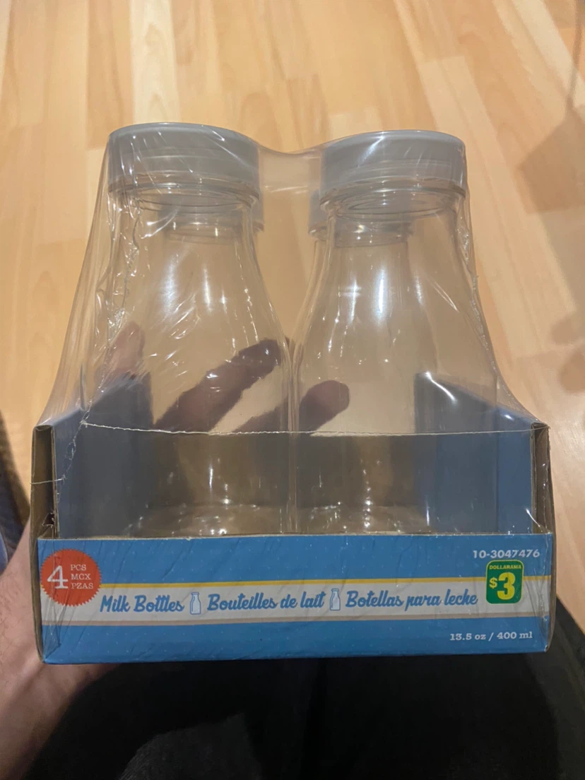 4 Pack Milk Bottles