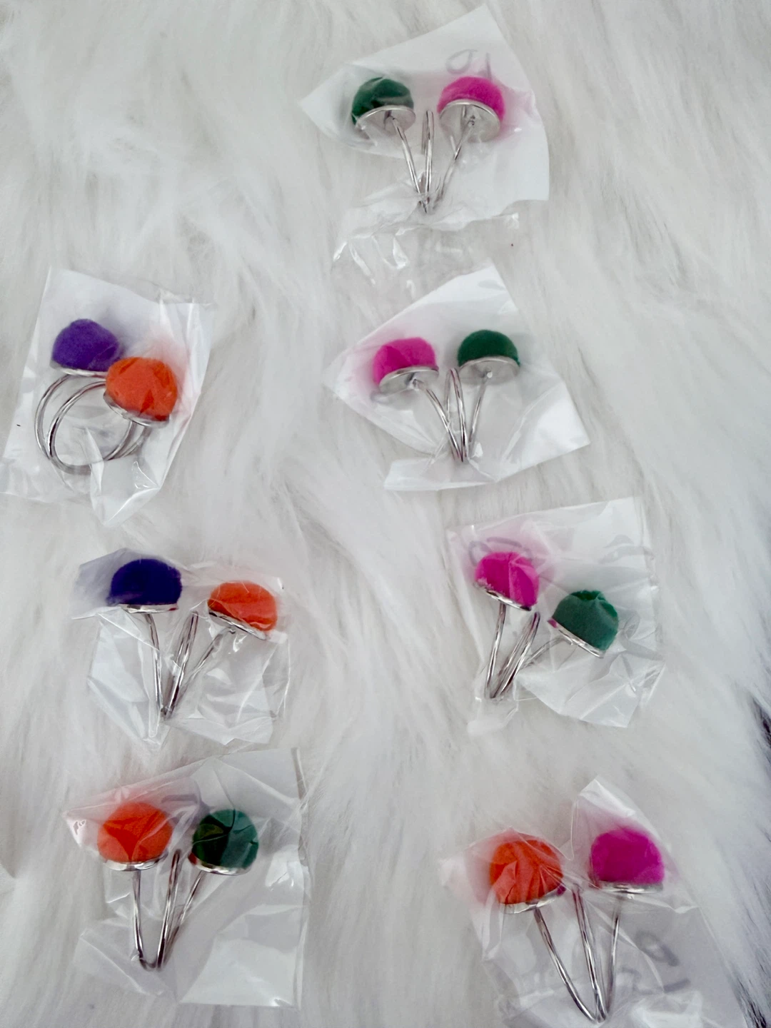 Assorted Pom Pom Rings