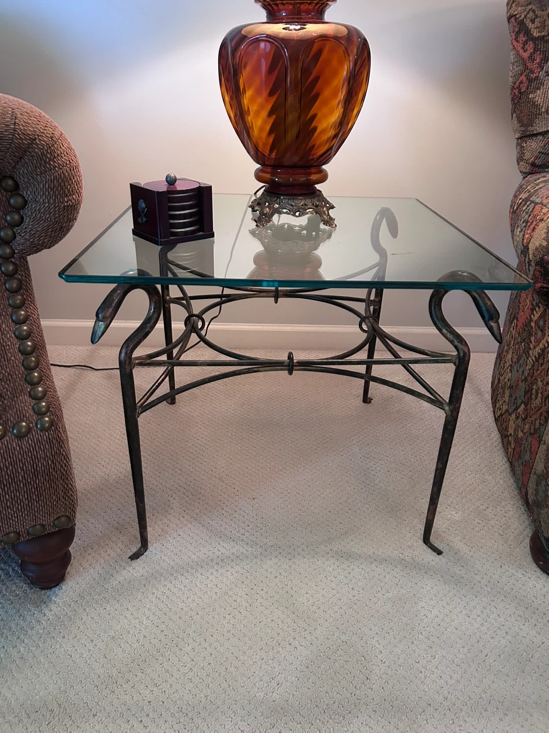 Glass side table