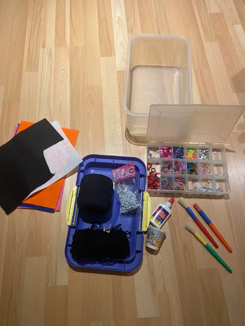 Crafting Kit with Beads, Yarn, Felt, and Glue