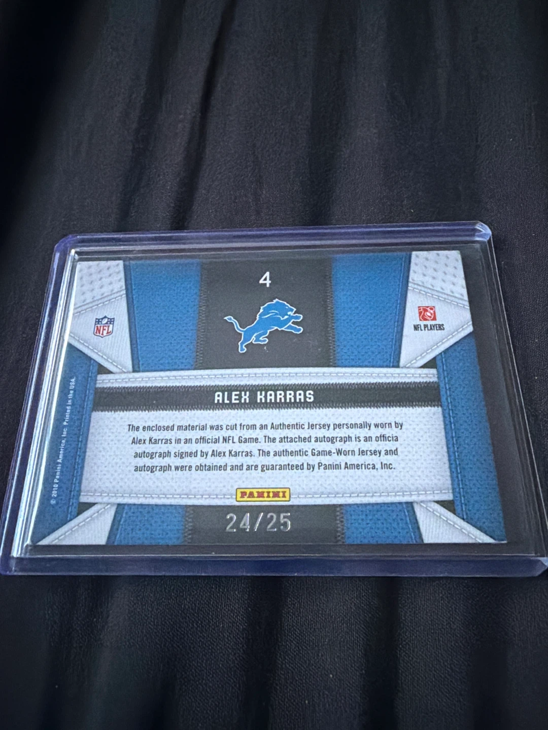 Alex Karras 24/25 Autograph Game-Worn Jersey Card - photo 2