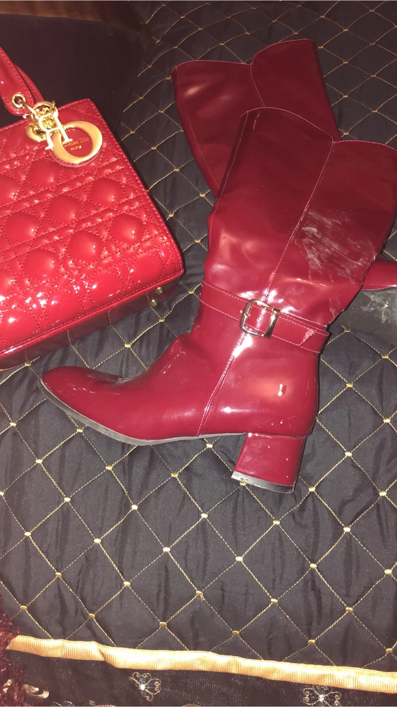 Burgundy popular color high boot 8