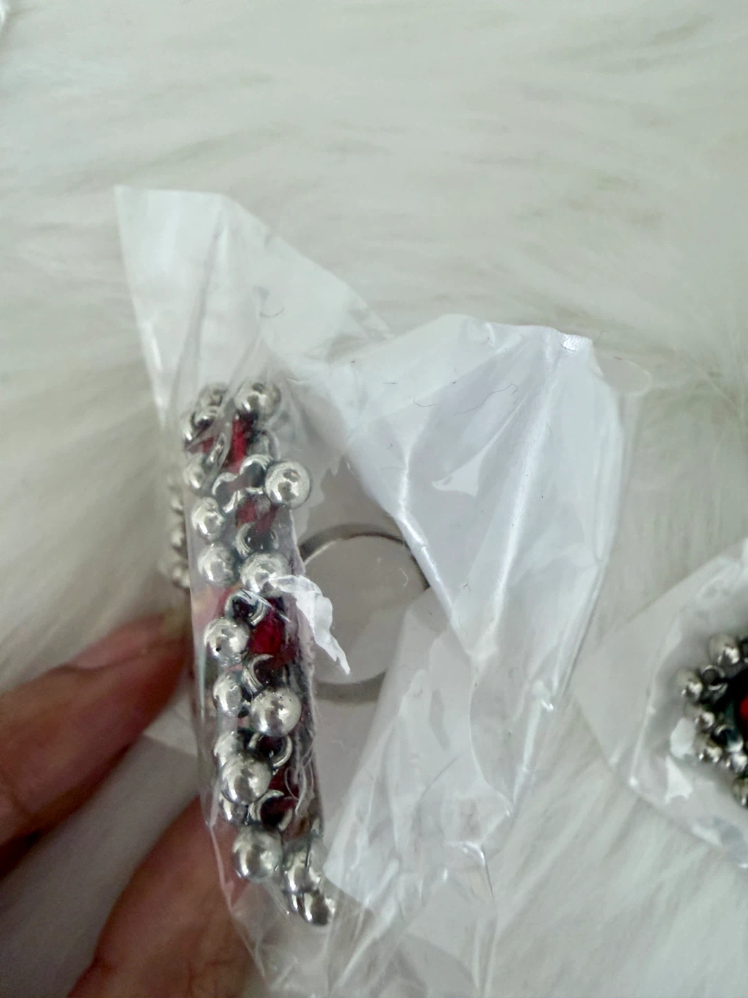 Set of 6 Embroidered Mirror Work Ring - photo 3