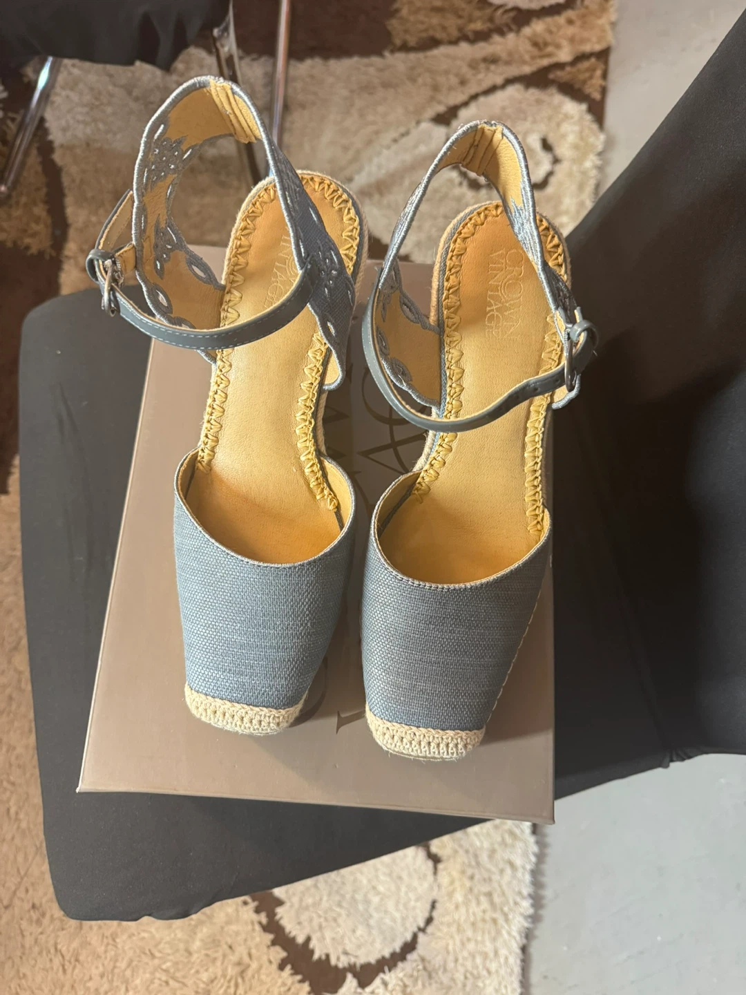 Crown Vintage Denim Wedge Sandals - photo 2