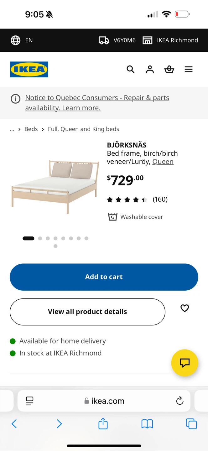 IKEA BJÖRKNAS Queen Bed Frame - photo 2