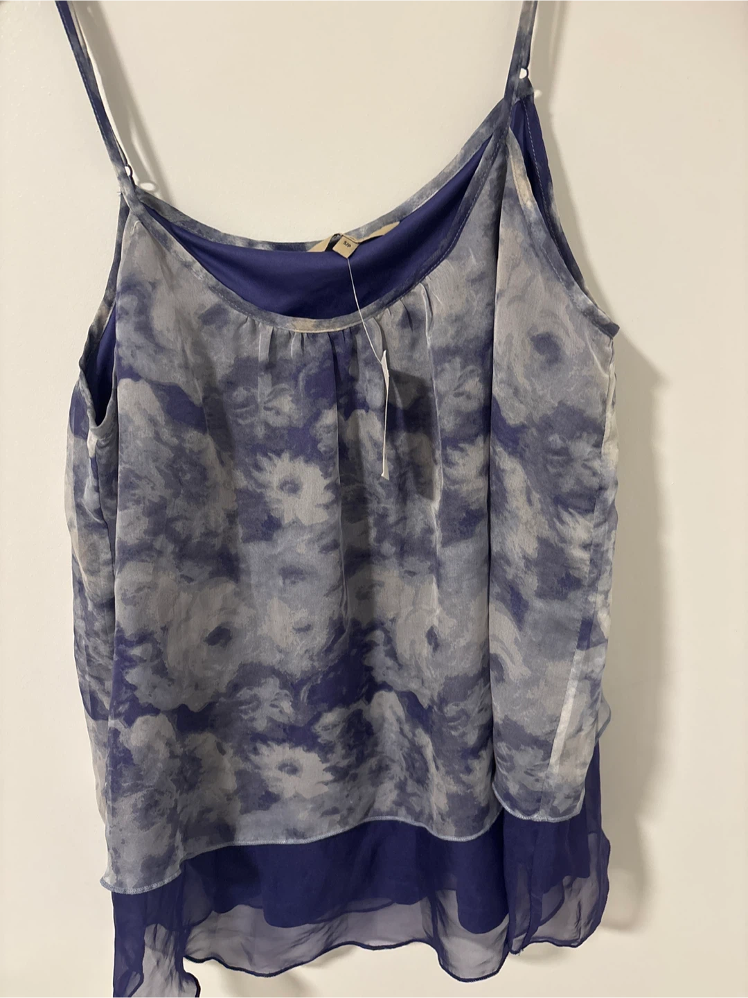 Blue & Grey Tie-Dye Camisole Top