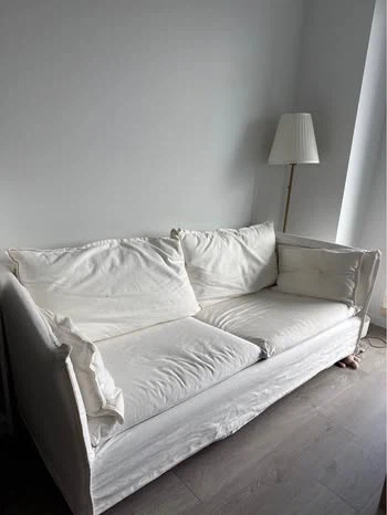 IKEA White Sofa with Loose Cover