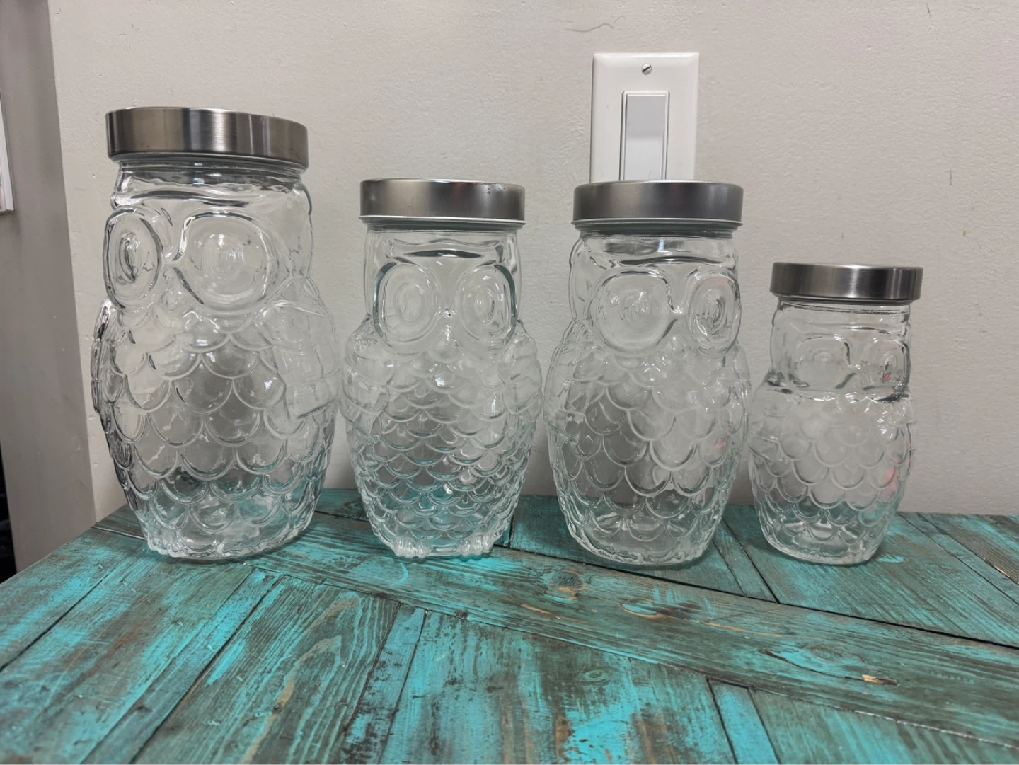 Owl glass canisters