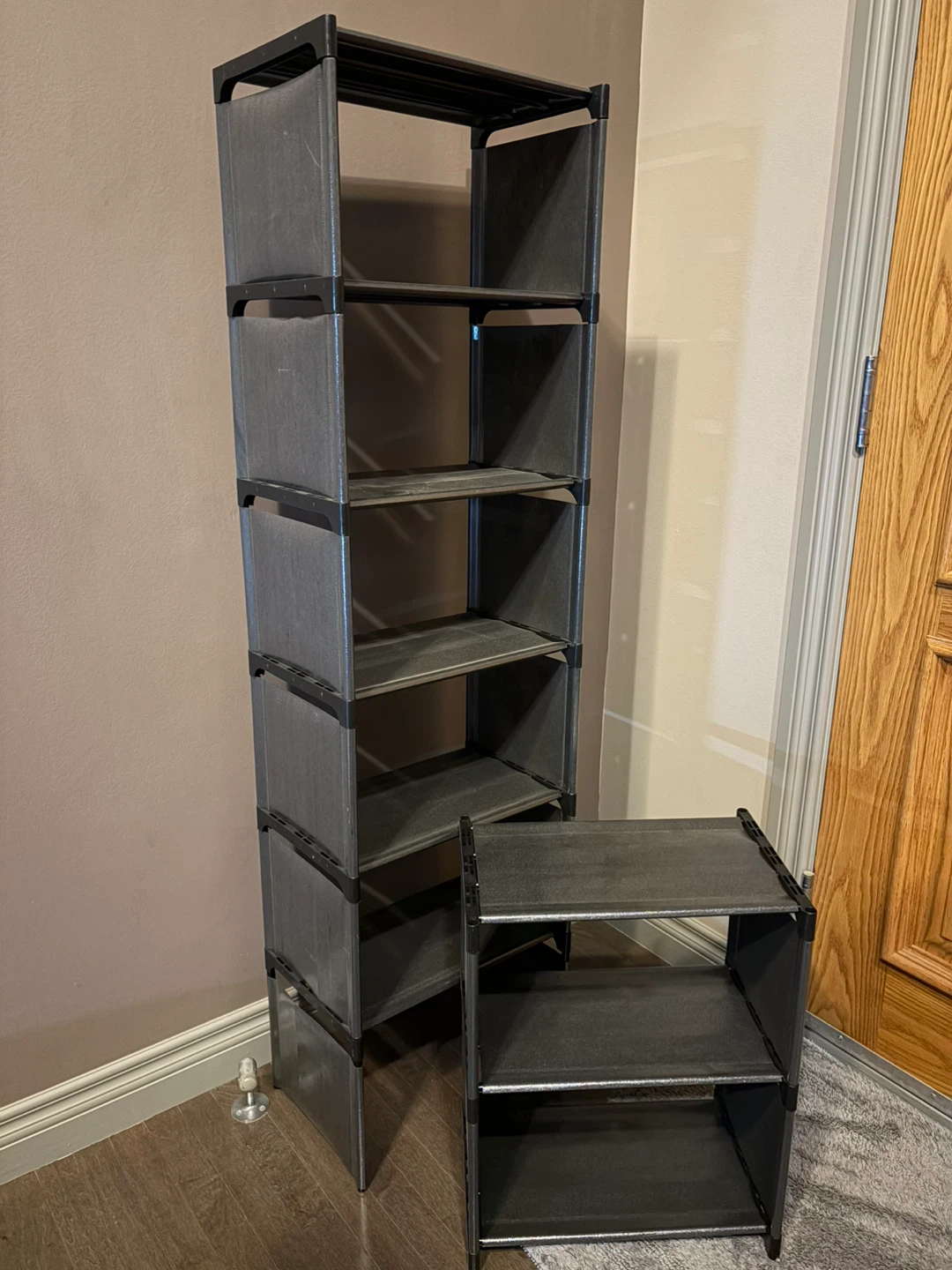 Grey Fabric Shoe Rack / Storage Shelf