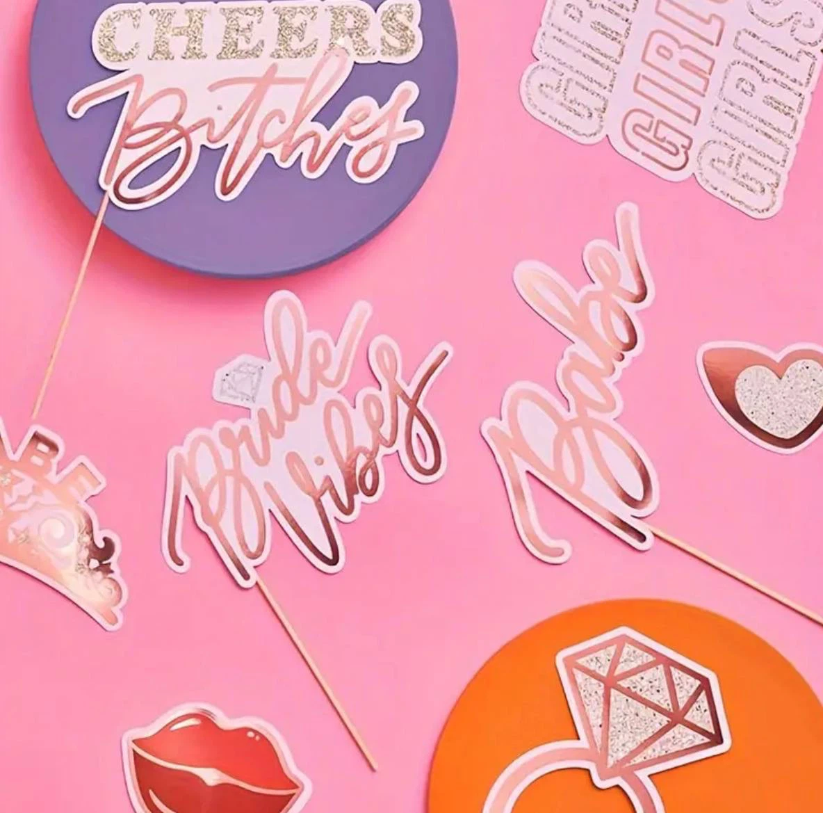 24 Piece Bachelorette Party Photo Booth Props