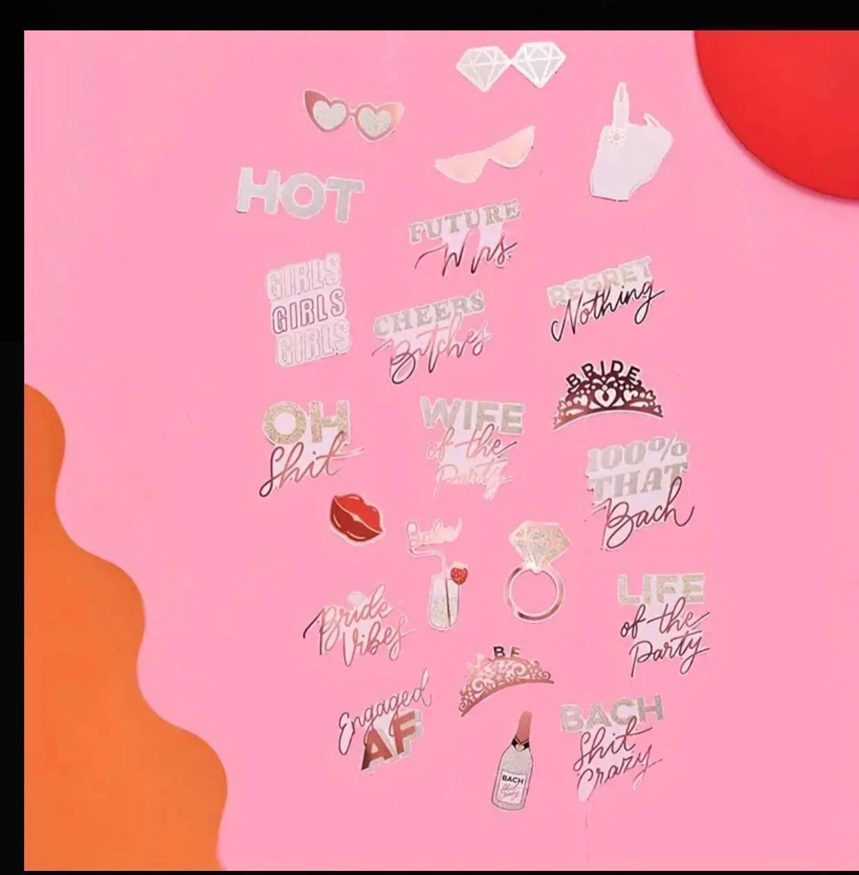 24 Piece Bachelorette Party Photo Booth Props - photo 4