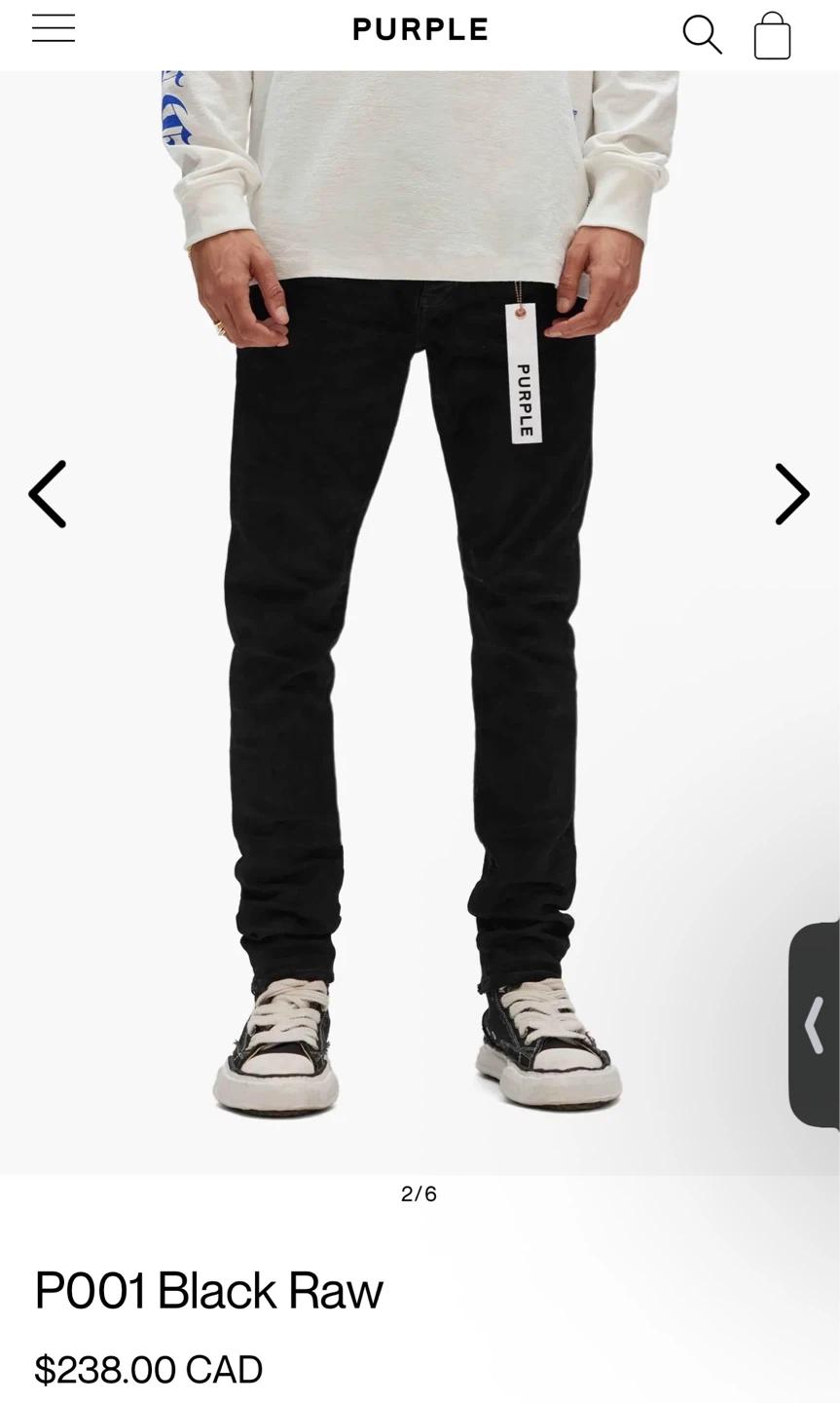Purple Brand P001 Black Raw Jeans