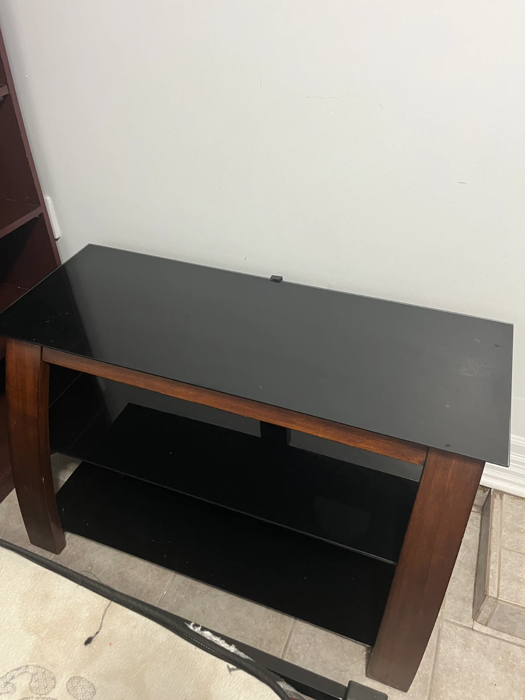 Wooden and Glass TV Stand